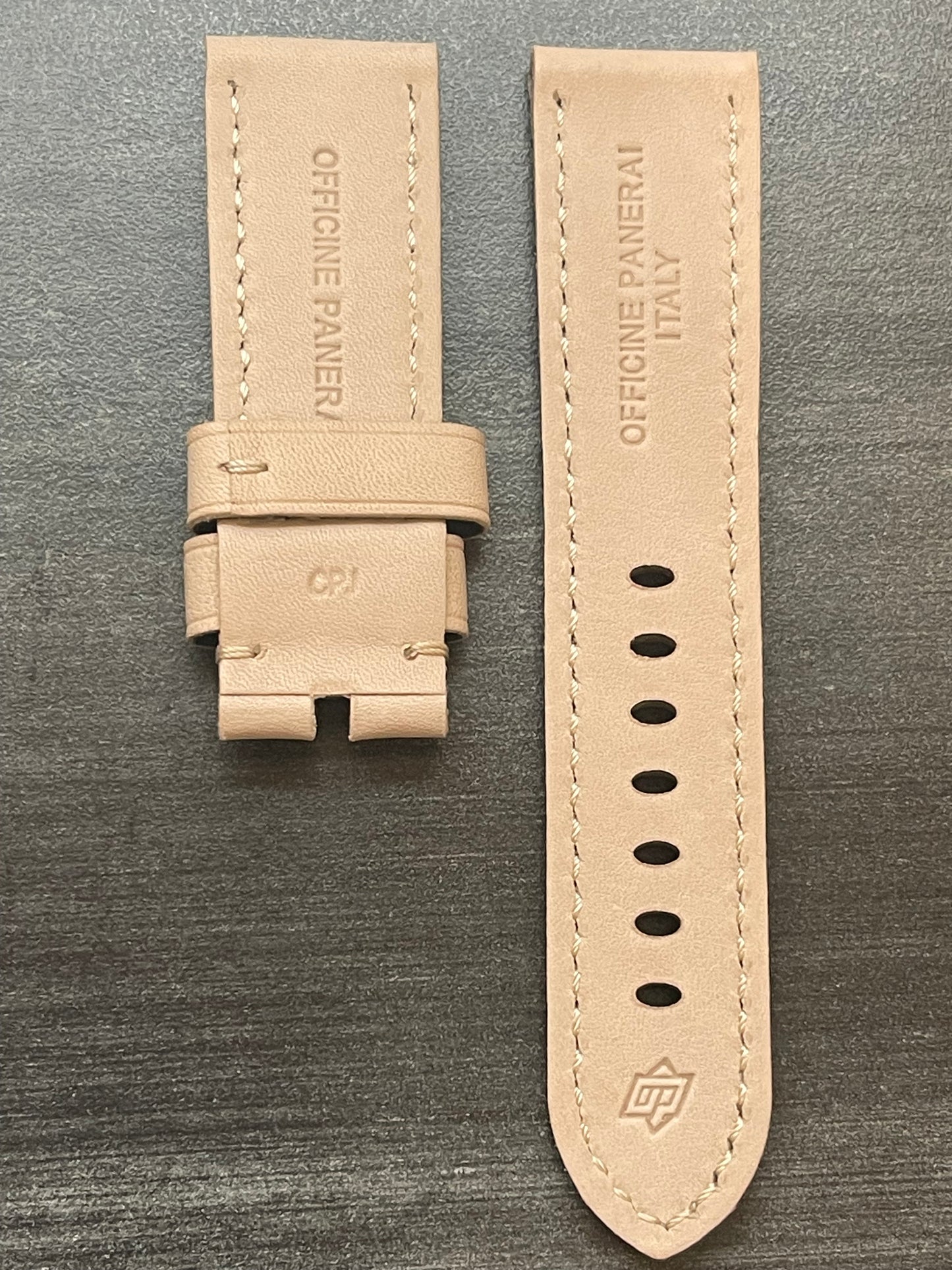 Panerai 24MM Tan Calf Vintage "OP" Tang Strap (24/22MM)
