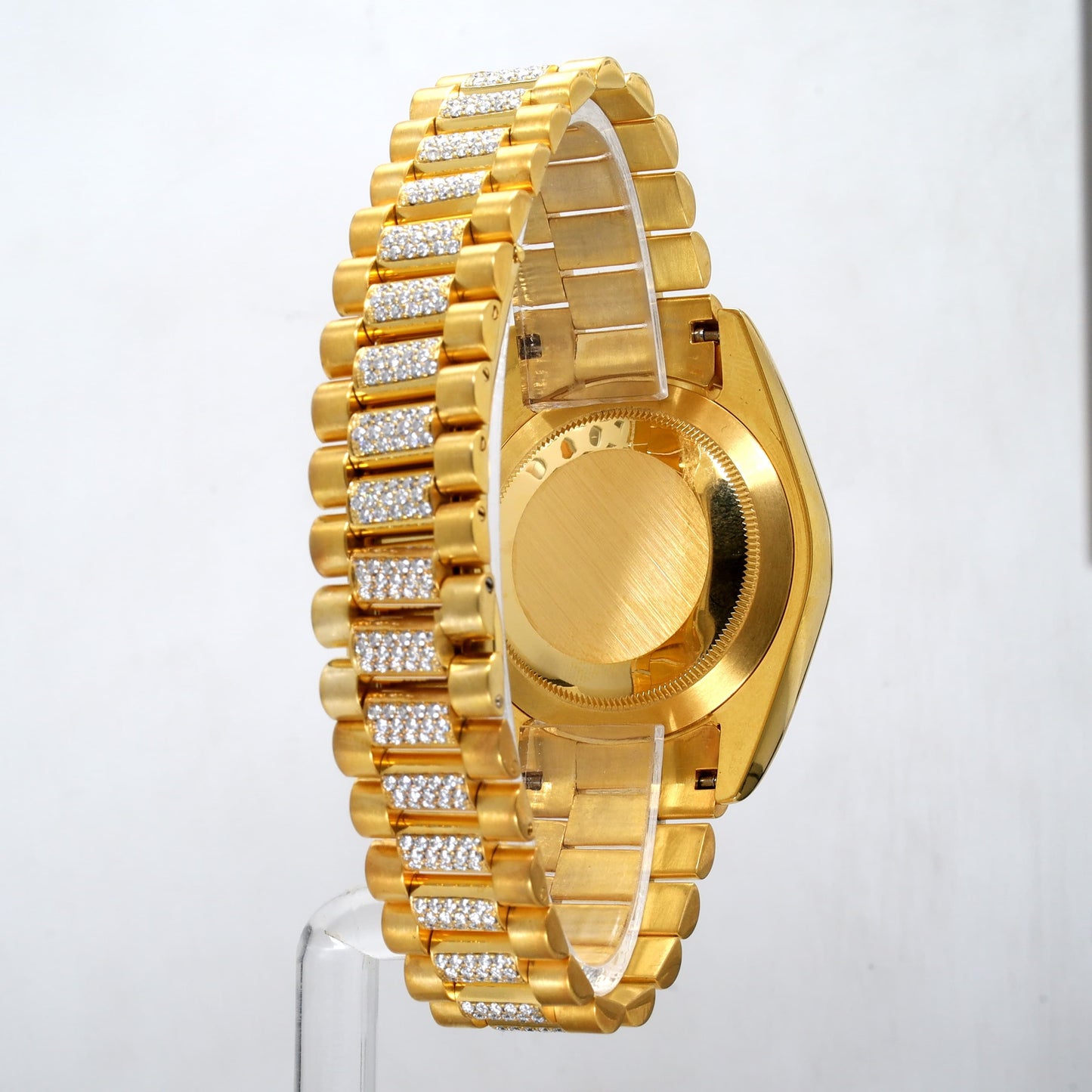 Yellow gold rollie with mutlicolor dial