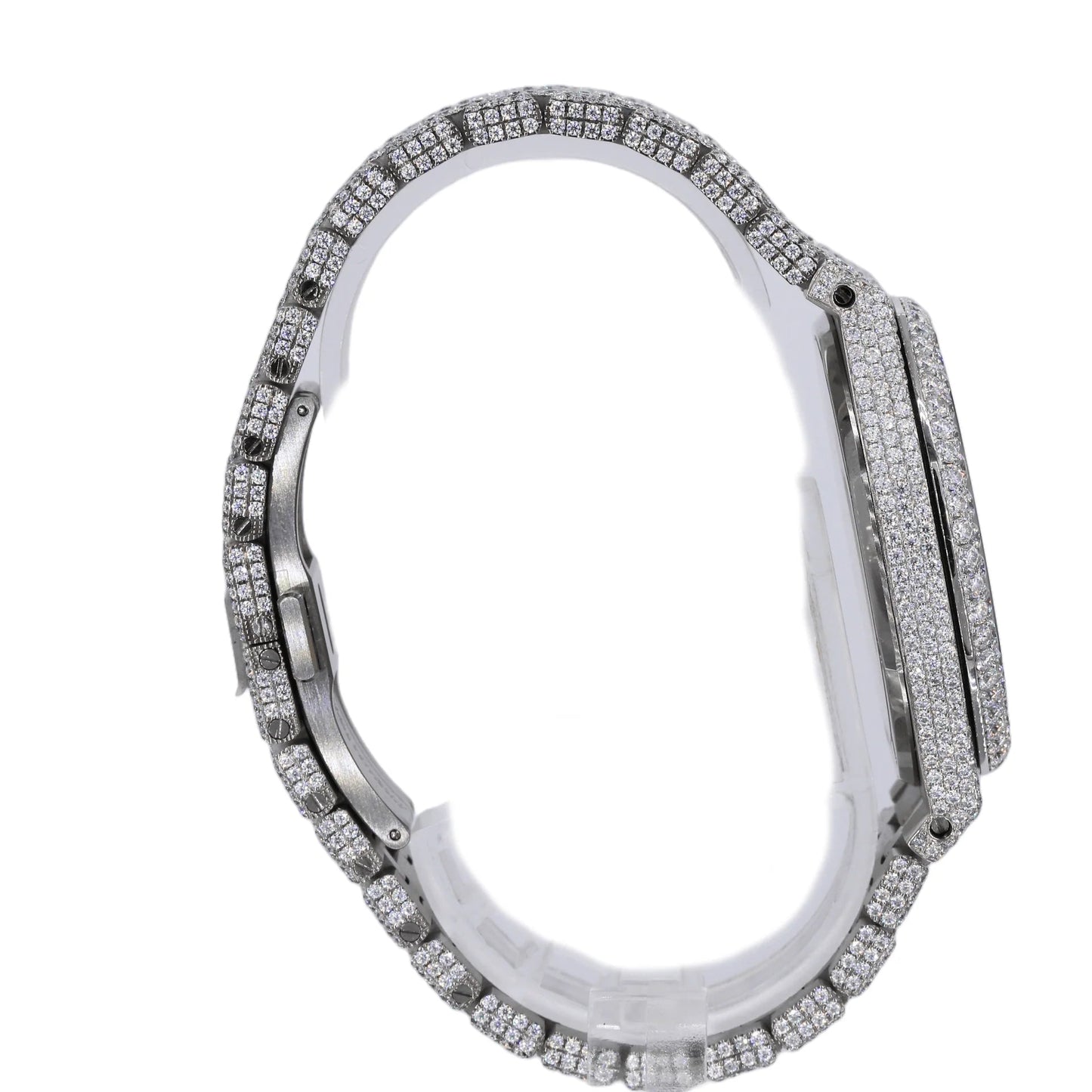 AUD 41MM Moissanite Watch Silver/Gold