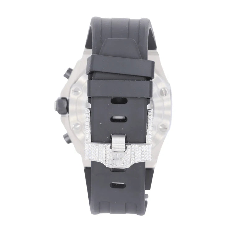 AUD 41MM Moissanite Watch Silicone Strap