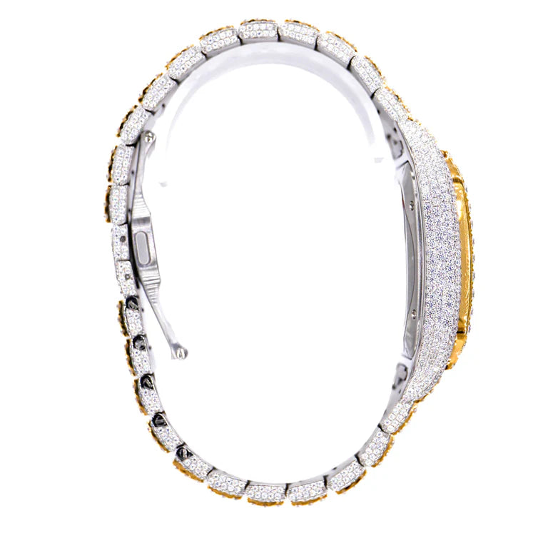 CA 41MM Moissanite Watch Roman Dial Silver/Gold