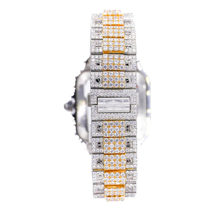 CA 41MM Moissanite Watch Roman Dial Silver/Gold