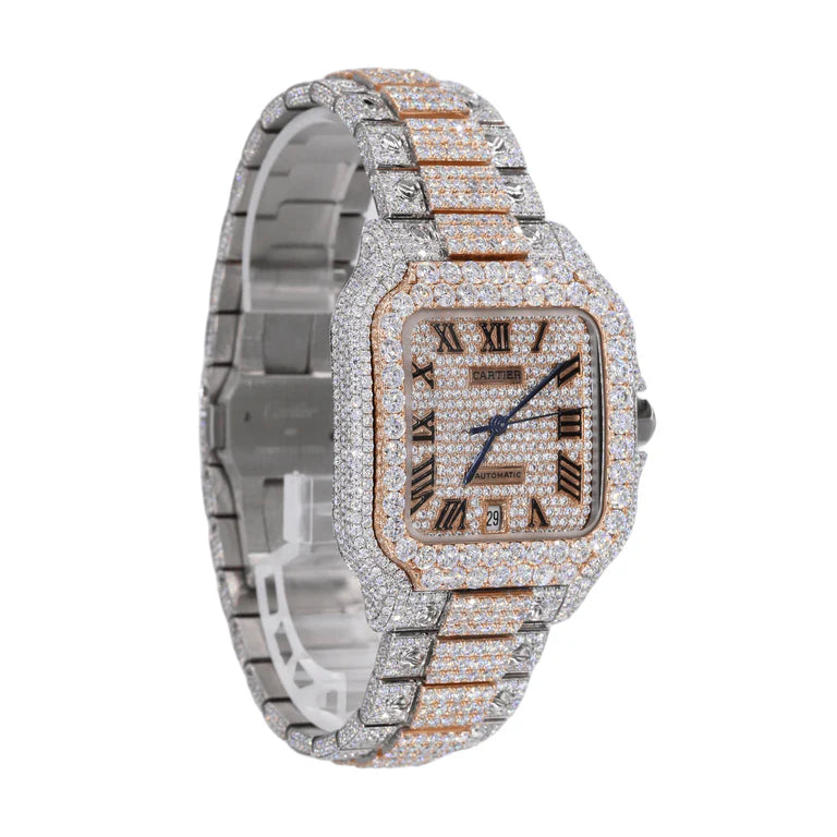 Moissanite Watch Silver/Rose