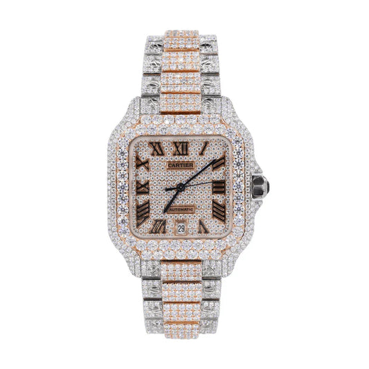 Moissanite Watch Silver/Rose