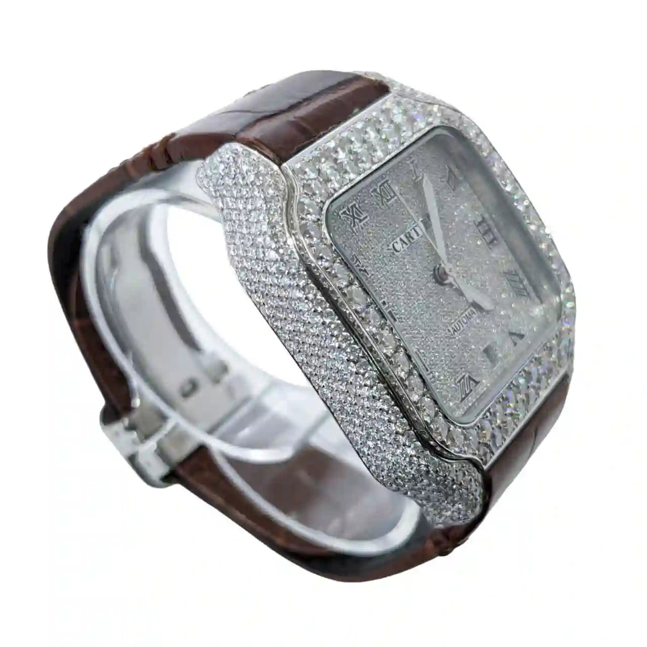CA 40MM Moissanite Watch Leather