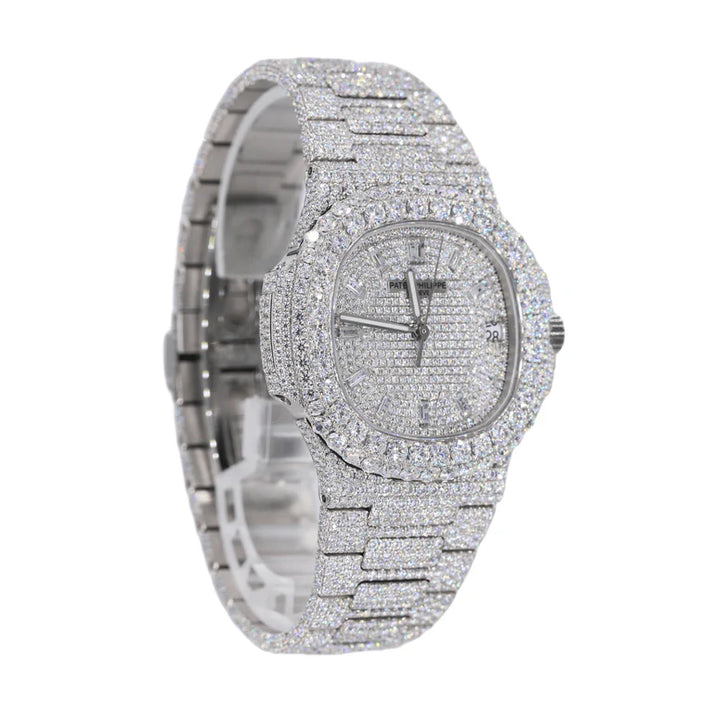PT 41MM Moissanite Watch Baguette Dial