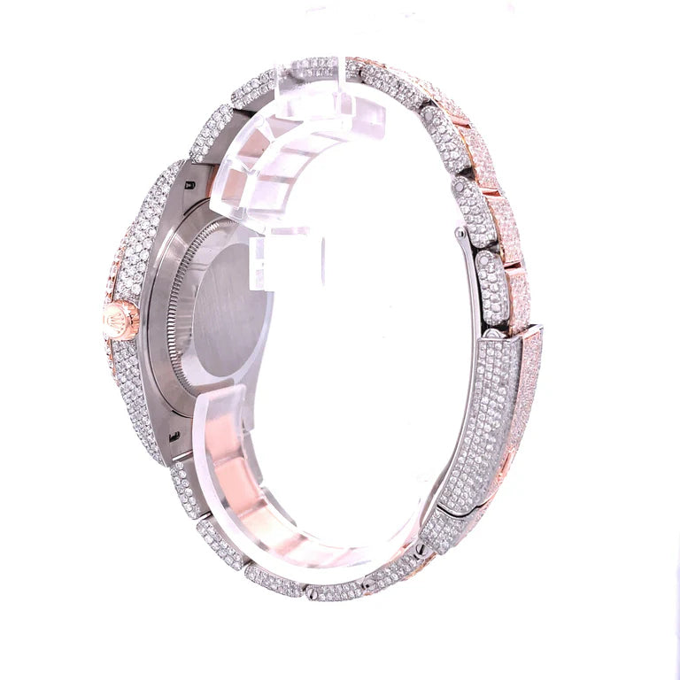 RO 41MM Moissanite Watch Arabic Dial Silver/Rose