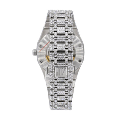 AUD 41MM Moissanite Watch Silver/Gold