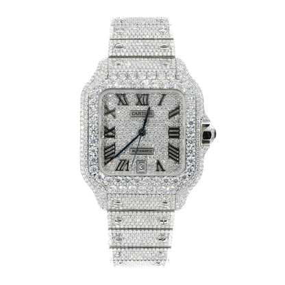CA 41MM Moissanite Watch Roman Dial