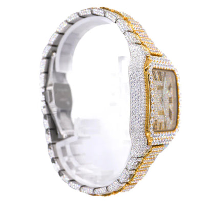 CA 41MM Moissanite Watch Roman Dial Silver/Gold
