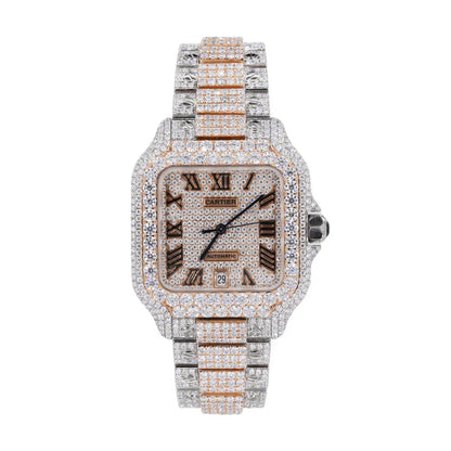 Moissanite Watch Silver/Rose