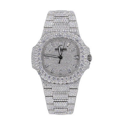 PT 41MM Moissanite Watch Baguette Dial