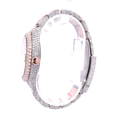 RO 41MM Moissanite Watch Arabic Dial Silver/Rose